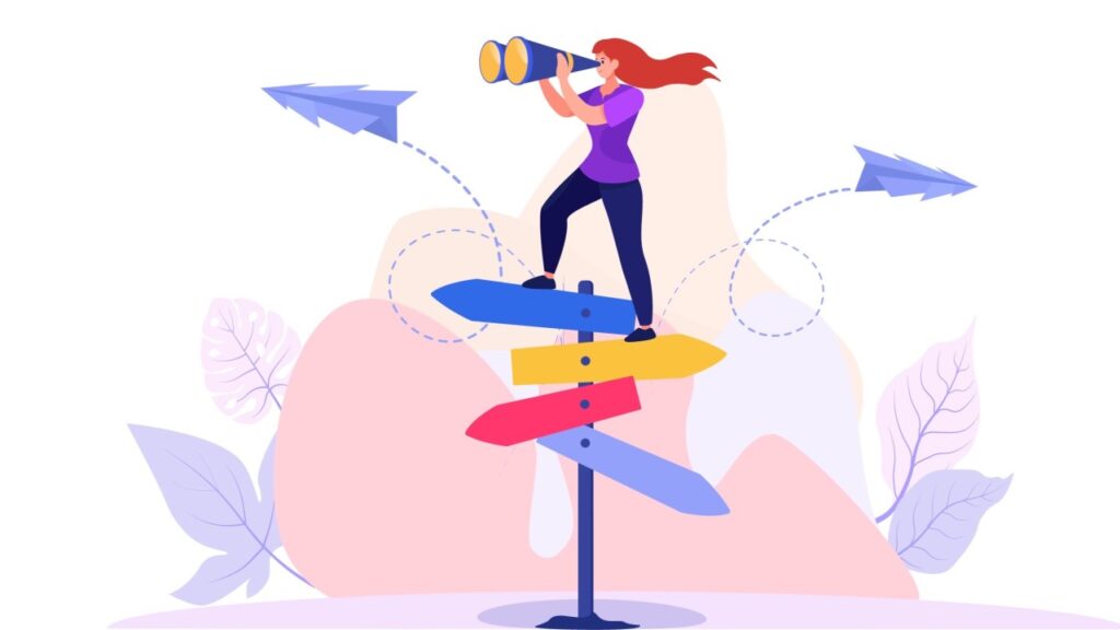 Direction arrows career growth illustration